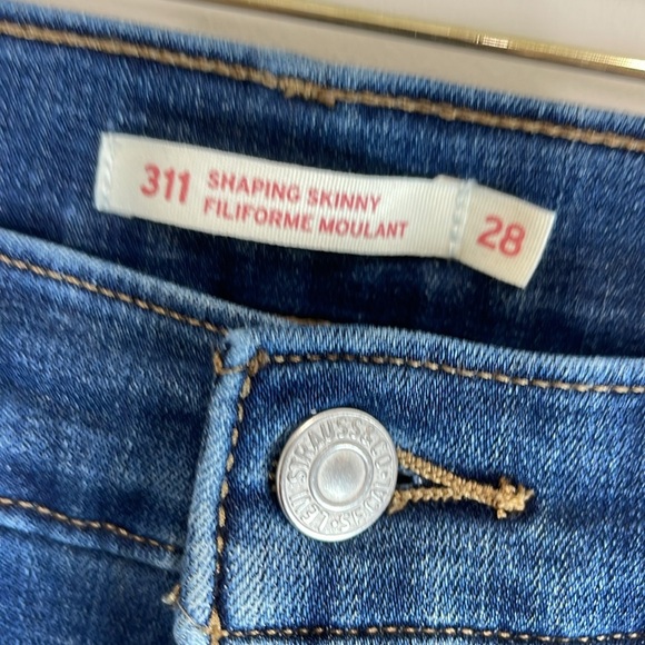 Levi’s 311 Shaping Skinny Jeans Blue Swell Dark Wash Red Tab Size 28 - Picture 5 of 12